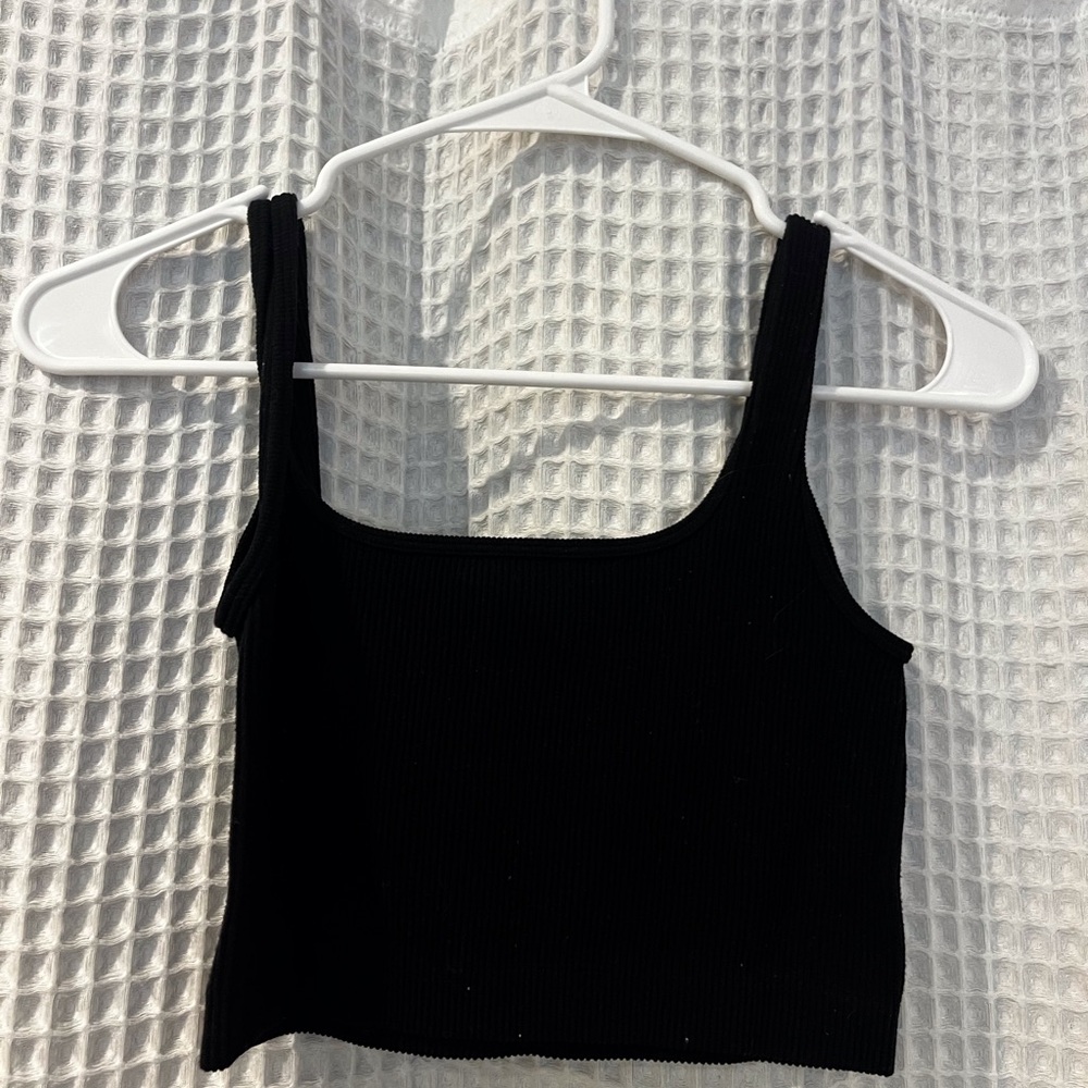 Black Ribbed Women's Top